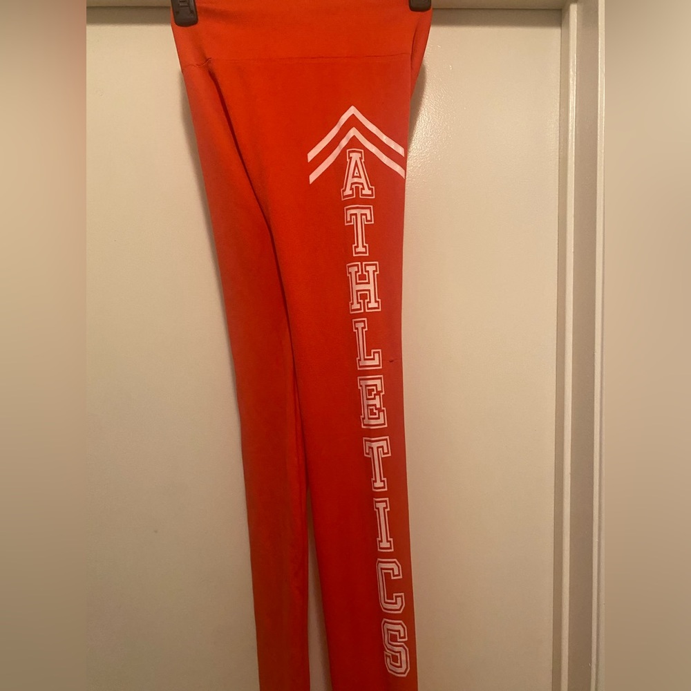 Athletics Simple Red Leggings Small Size STRECH